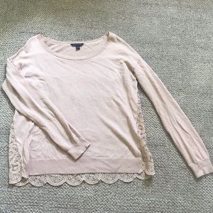 American Eagle Baby Pink Lacey-Sheer Back